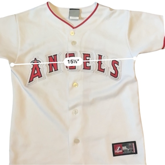 Majestic Los Angeles Angels MLB Baseball Jersey White Red Button Front ⚾️ Medium - Picture 7 of 12